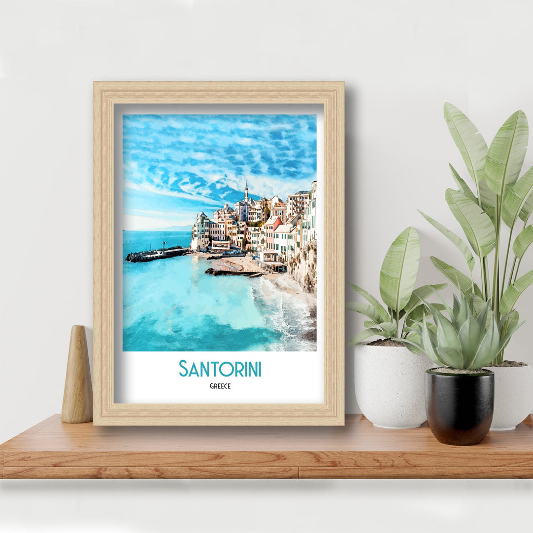 Santorini Travel Print - Greece, Travel Poster, Art Print