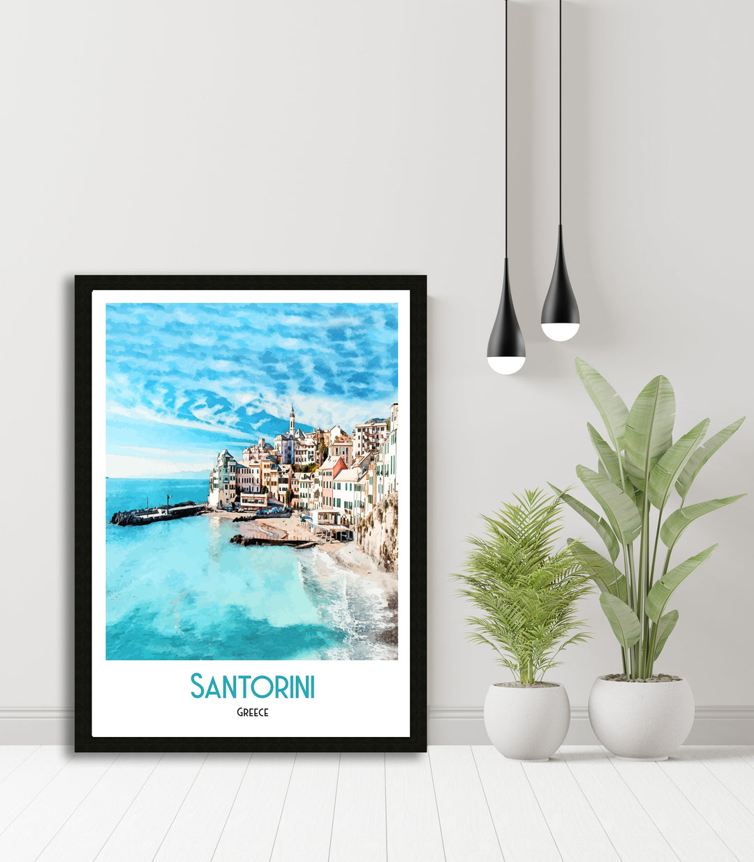 Santorini Travel Print - Greece, Travel Poster, Art Print