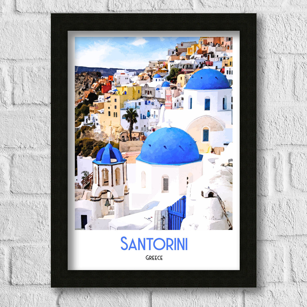 Santorini Travel Print - Greece, Travel Poster, Art Print