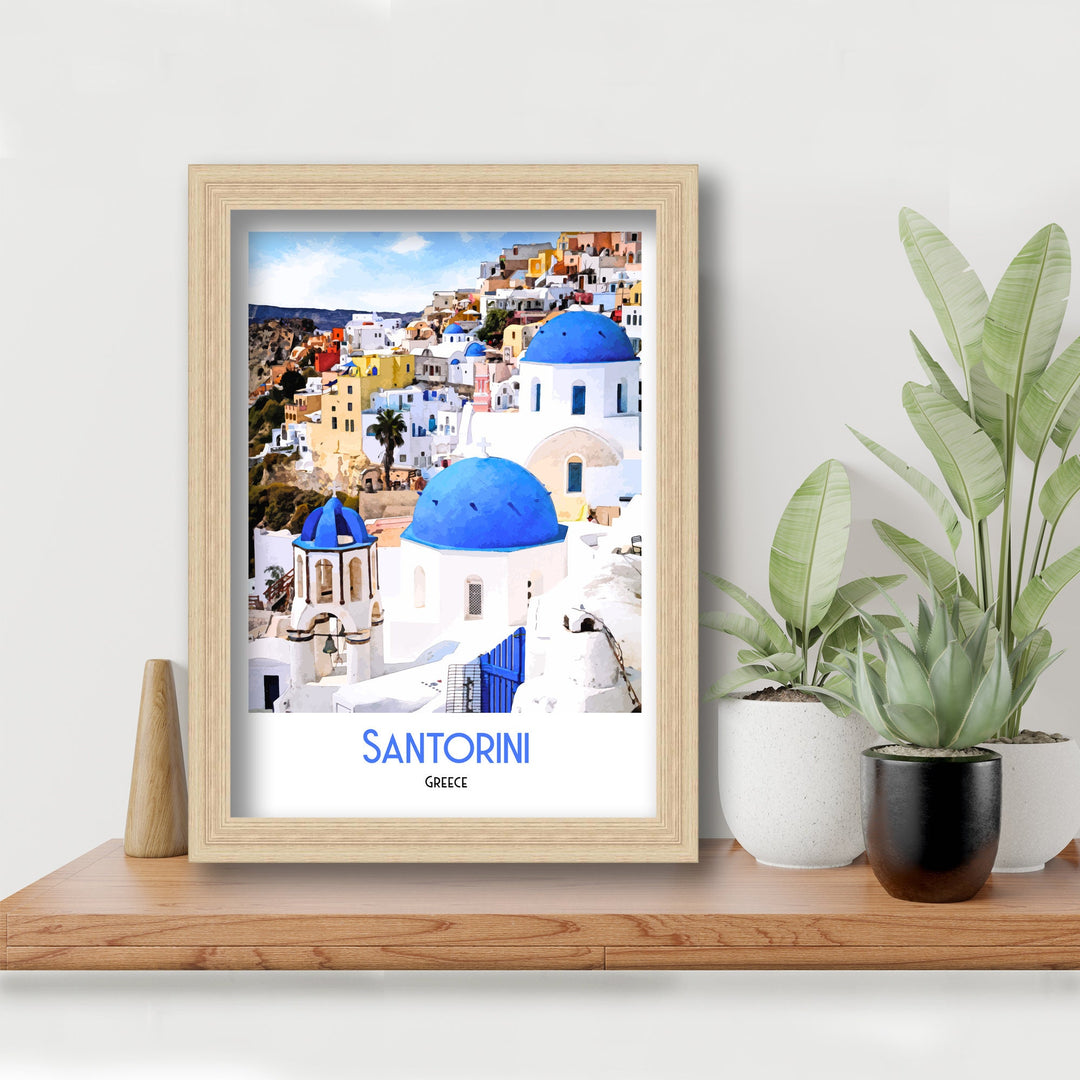 Santorini Travel Print - Greece, Travel Poster, Art Print