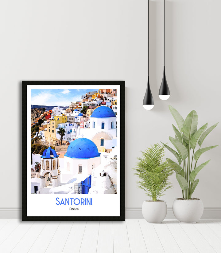 Santorini Travel Print - Greece, Travel Poster, Art Print