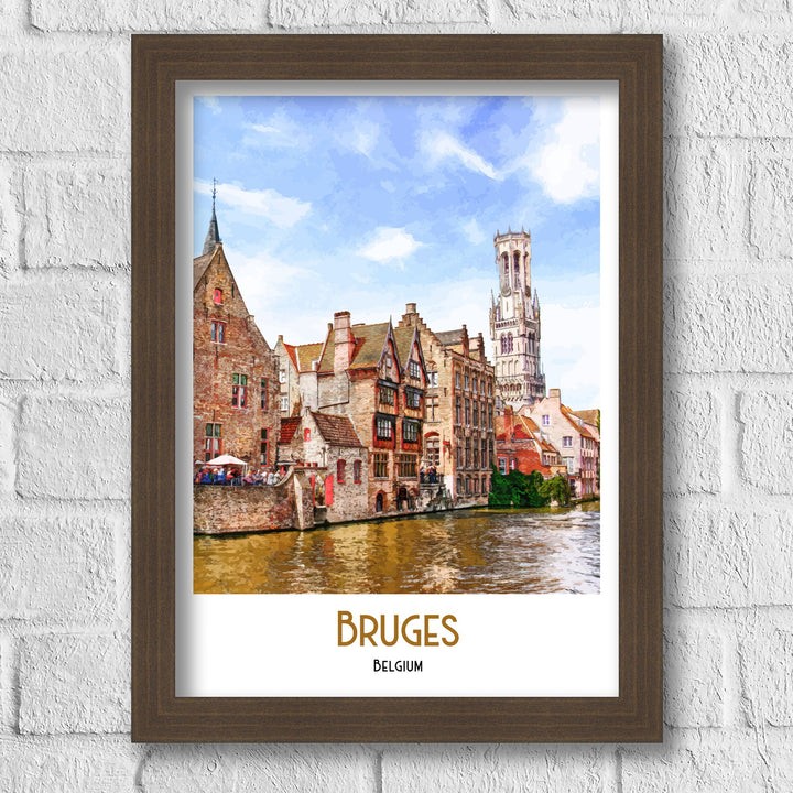 Bruges Travel Print, Belgium, Bruges Poster, Bruges Print, Art Print