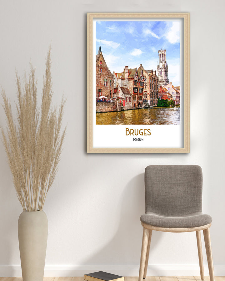 Bruges Travel Print, Belgium, Bruges Poster, Bruges Print, Art Print