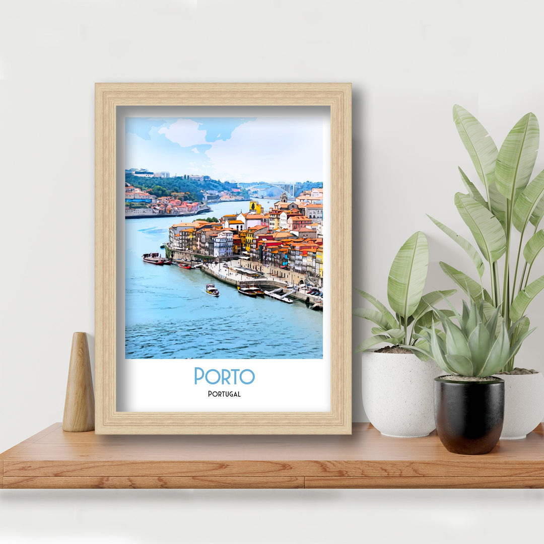 Porto Portugal Travel Poster, Porto Print, Porto Wall Art, Portuguese Home Decor, Porto Gift