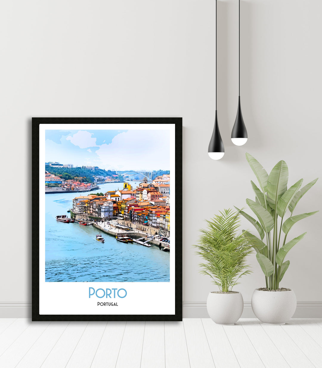 Porto Portugal Travel Poster, Porto Print, Porto Wall Art, Portuguese Home Decor, Porto Gift