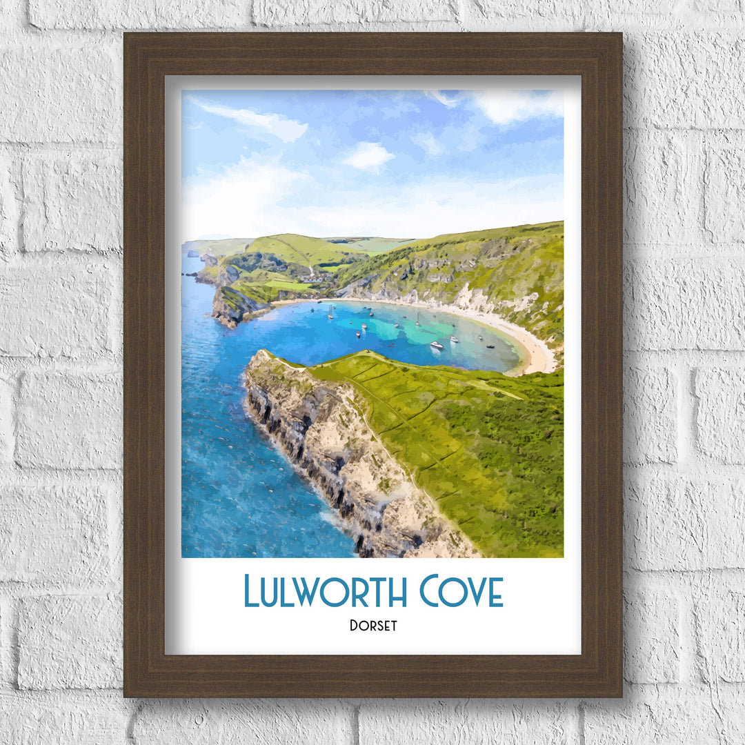 Lulworth Cove print Art Print, Dorset Fine Art Print Travel Poster