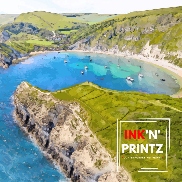 Lulworth Cove print Art Print, Dorset Fine Art Print Travel Poster