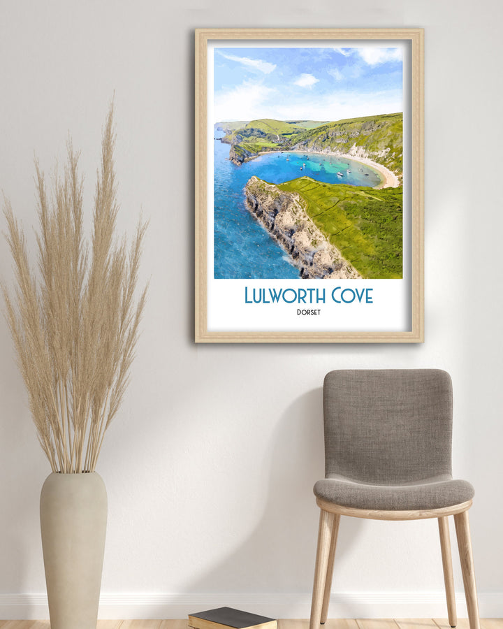 Lulworth Cove print Art Print, Dorset Fine Art Print Travel Poster