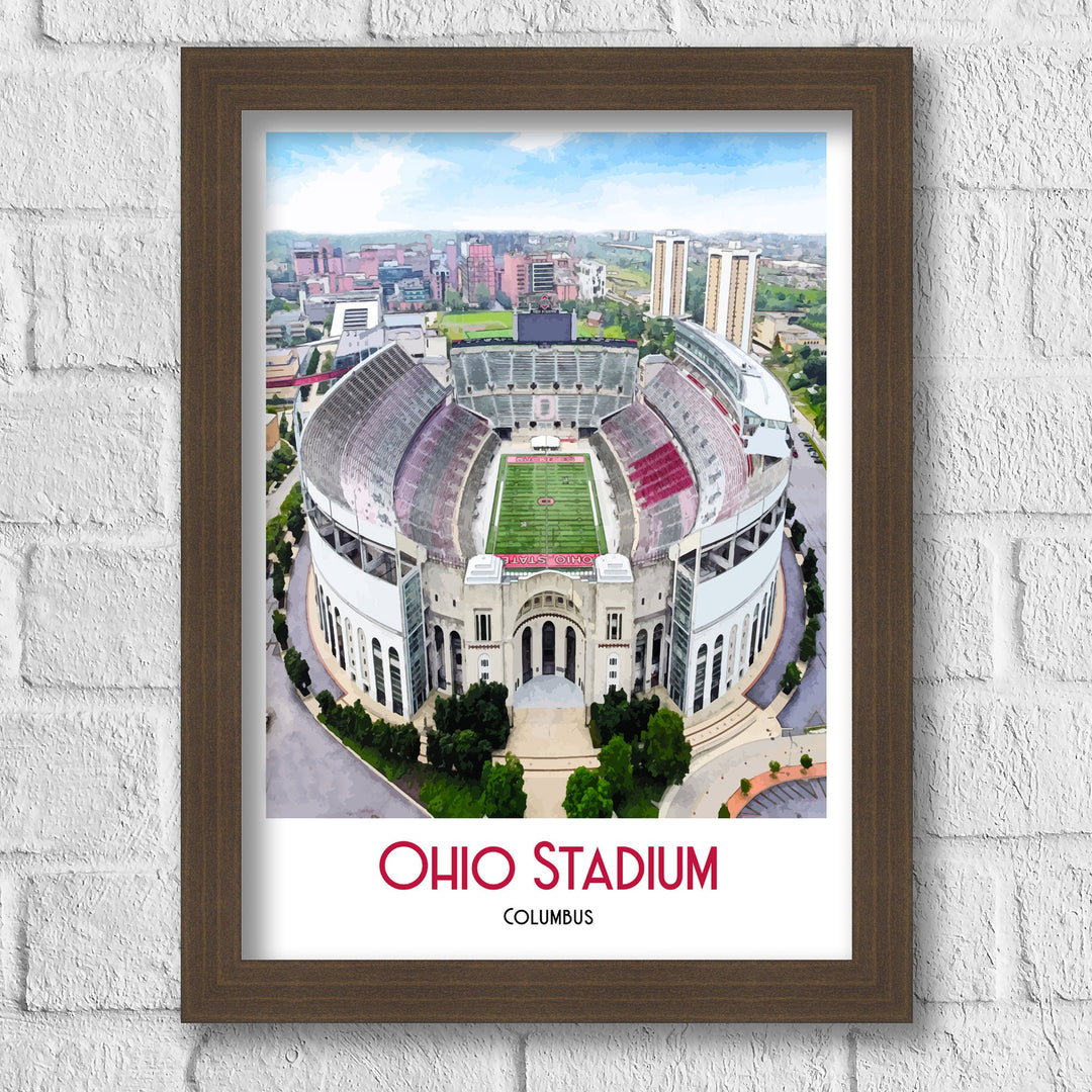 Ohio Stadium Print, Football Stadium Ohio State Buckeyes Poster Art Print, Art Poster