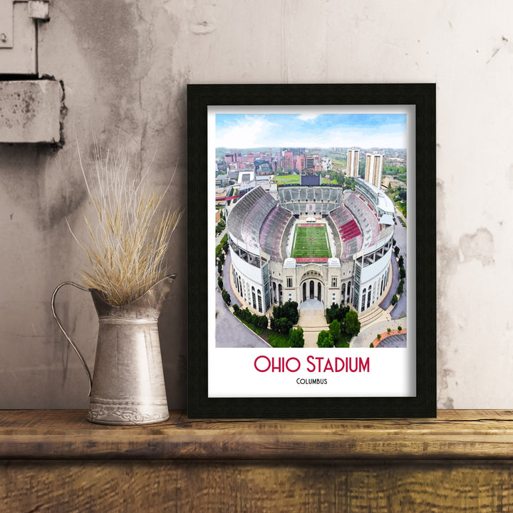 Ohio Stadium Print, Football Stadium Ohio State Buckeyes Poster Art Print, Art Poster