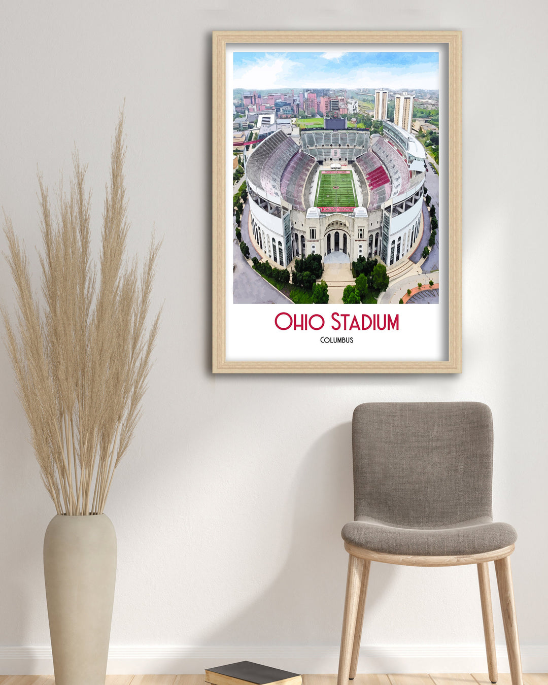 Ohio Stadium Print, Football Stadium Ohio State Buckeyes Poster Art Print, Art Poster