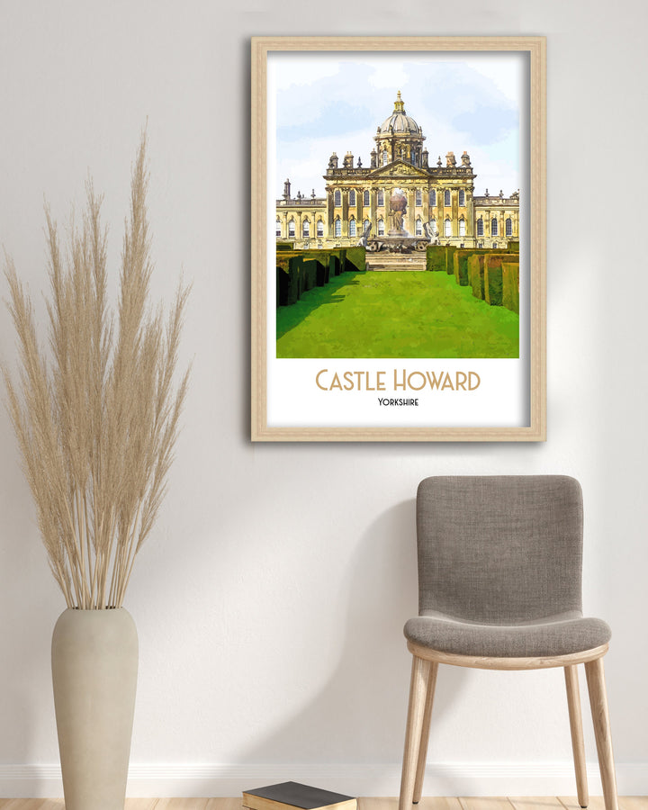 Castle Howard Art Print, Poster Art Print, Illustration, digital print, Yorkshire Art Print, Travel Poster