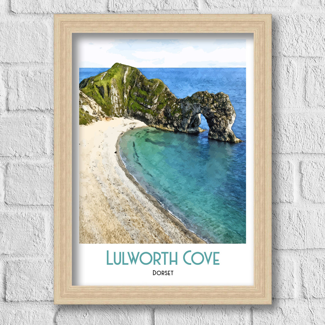 Lulworth Cove Print, Dorset Art Print, Art Print, Illustration, Poster Art Print, Illustration, digital print, Travel Poster