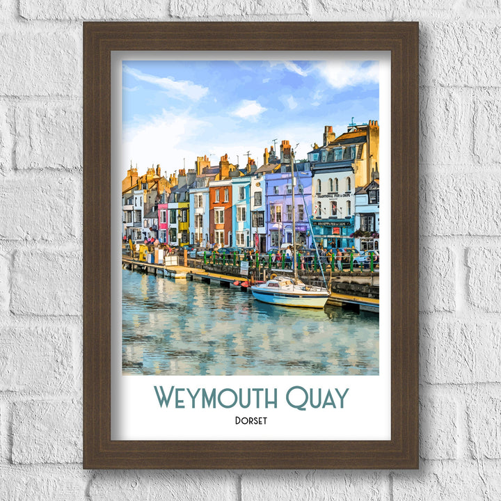 Weymouth Art Print Retro Poster, Art Print, Travel Print, UK Art Print, Illustration, Travel Poster, Dorset Art Print, Weymouth Harbour