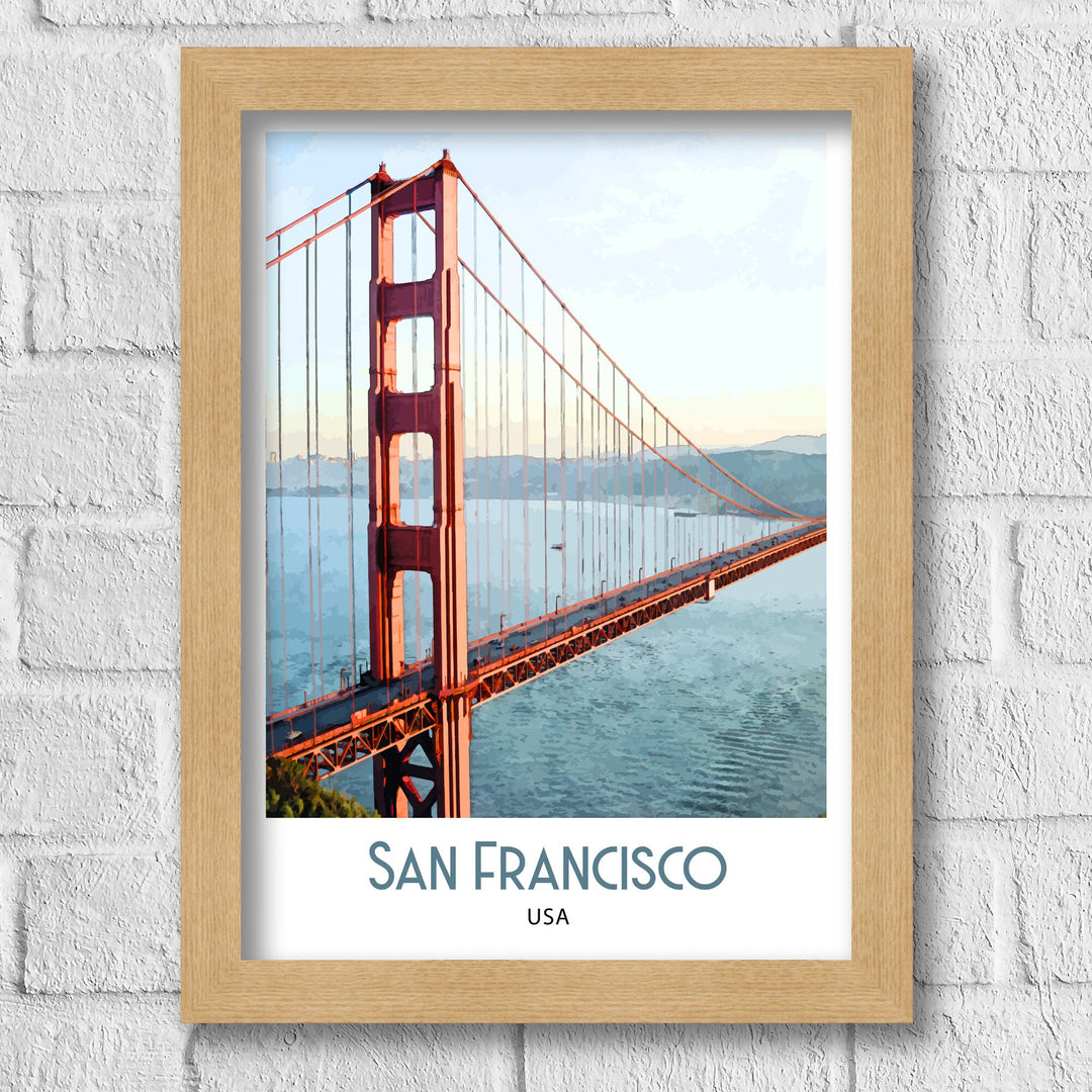 San Francisco Travel Print Travel Poster, Art Print, Wall Art, Golden Gate Bridge, San Francisco Print, USA poster, Wedding gift