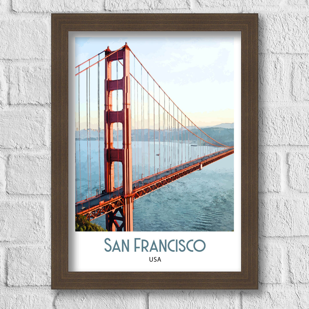 San Francisco Travel Print Travel Poster, Art Print, Wall Art, Golden Gate Bridge, San Francisco Print, USA poster, Wedding gift