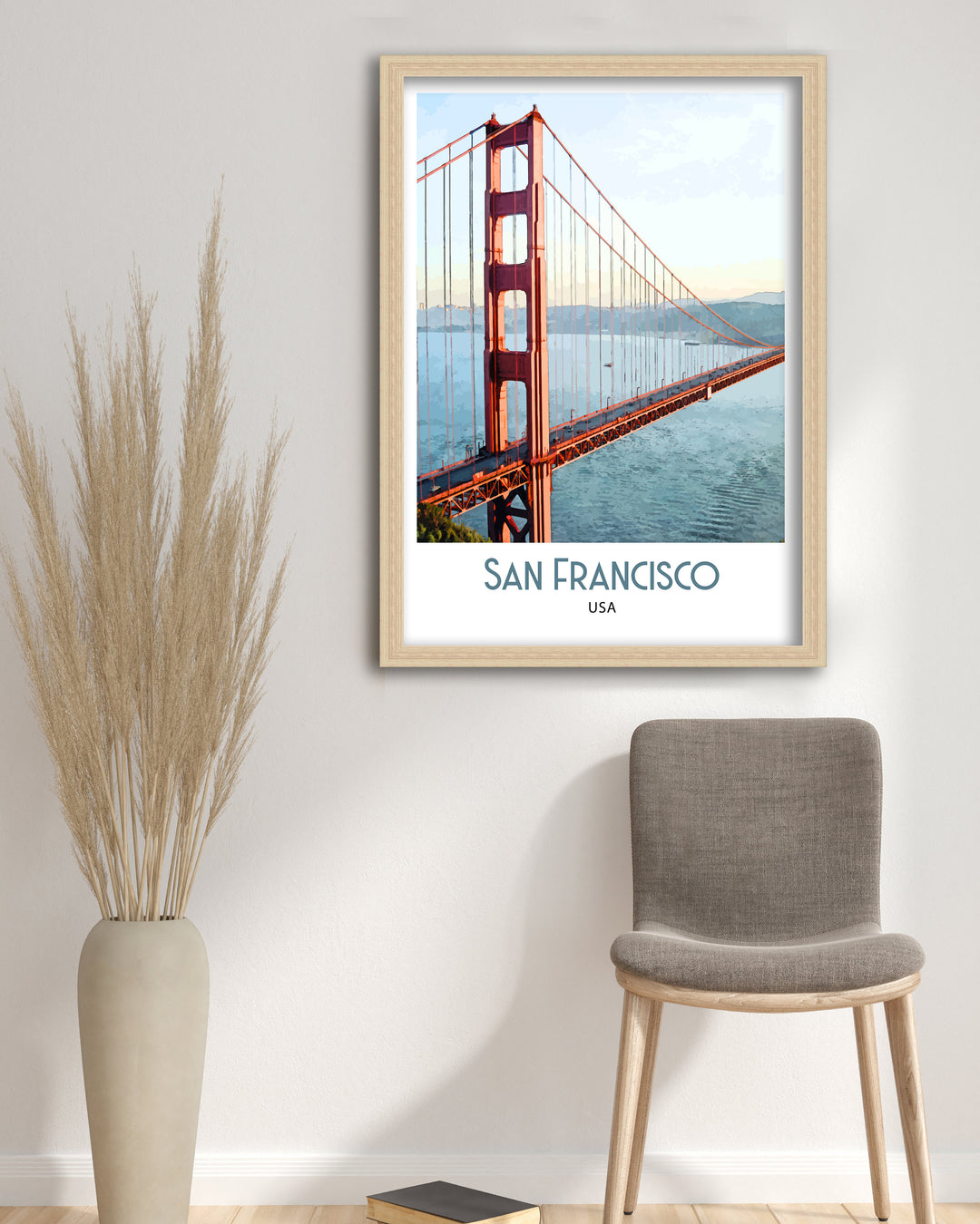 San Francisco Travel Print Travel Poster, Art Print, Wall Art, Golden Gate Bridge, San Francisco Print, USA poster, Wedding gift