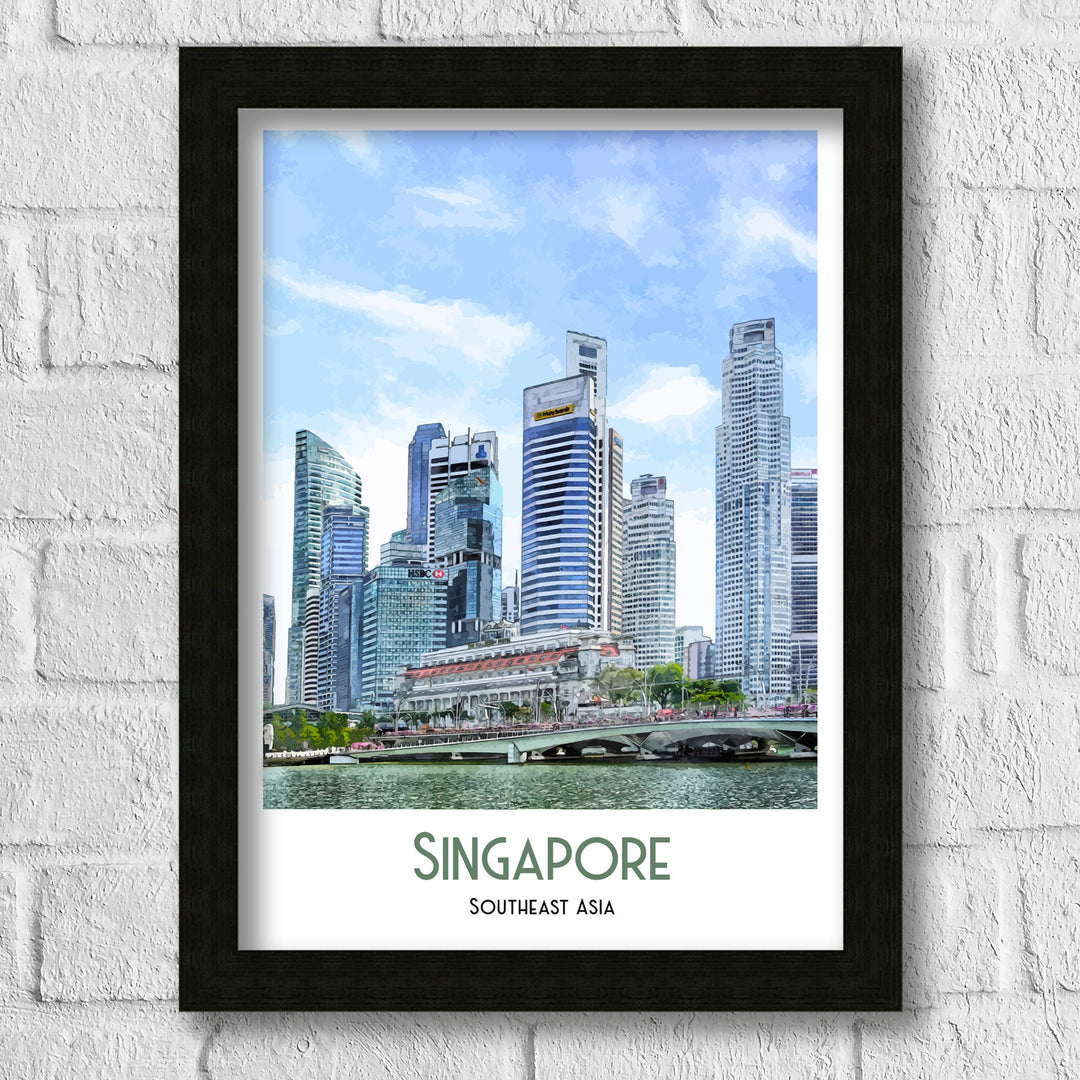 Singapore Travel Poster, Asia , Travel Poster, Art,  Art Print