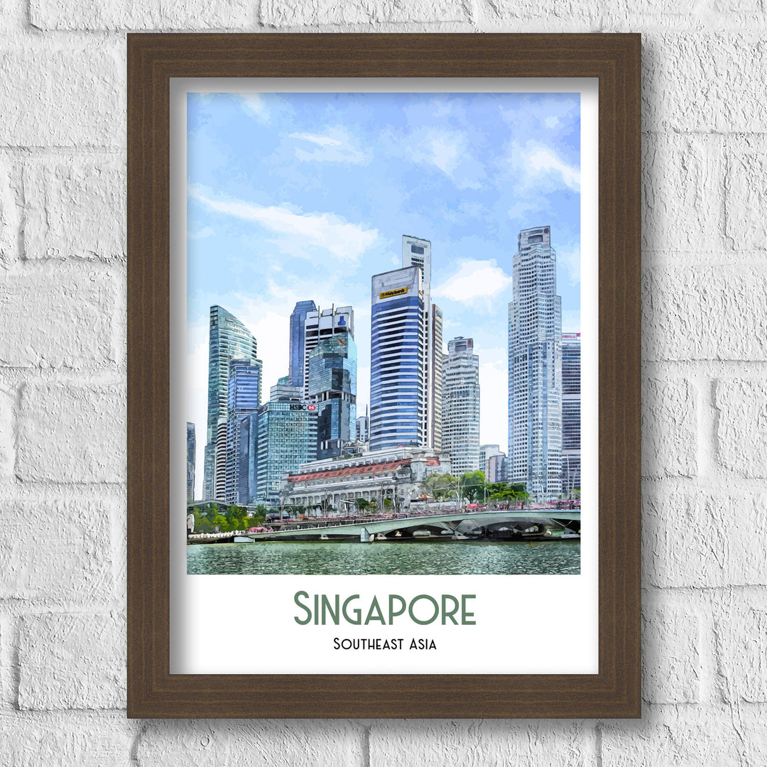 Singapore Travel Poster, Asia , Travel Poster, Art,  Art Print