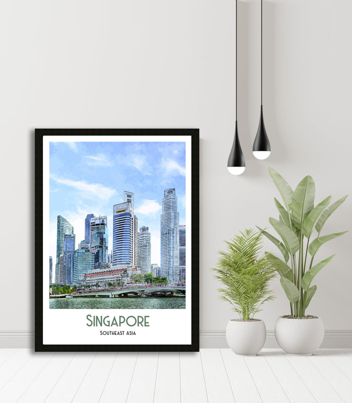 Singapore Travel Poster, Asia , Travel Poster, Art,  Art Print