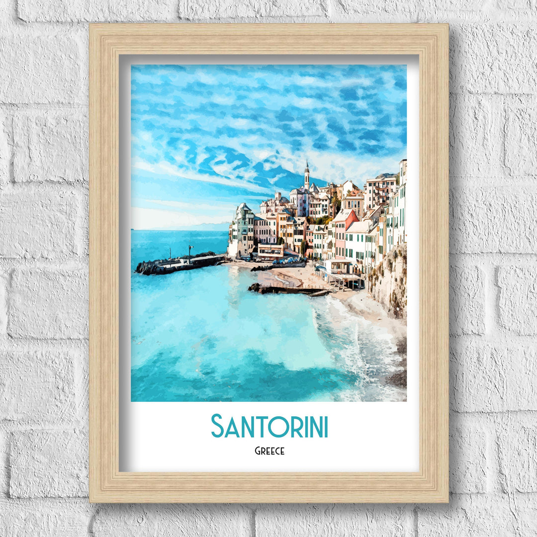 Santorini Travel Print - Greece, Travel Poster, Art Print