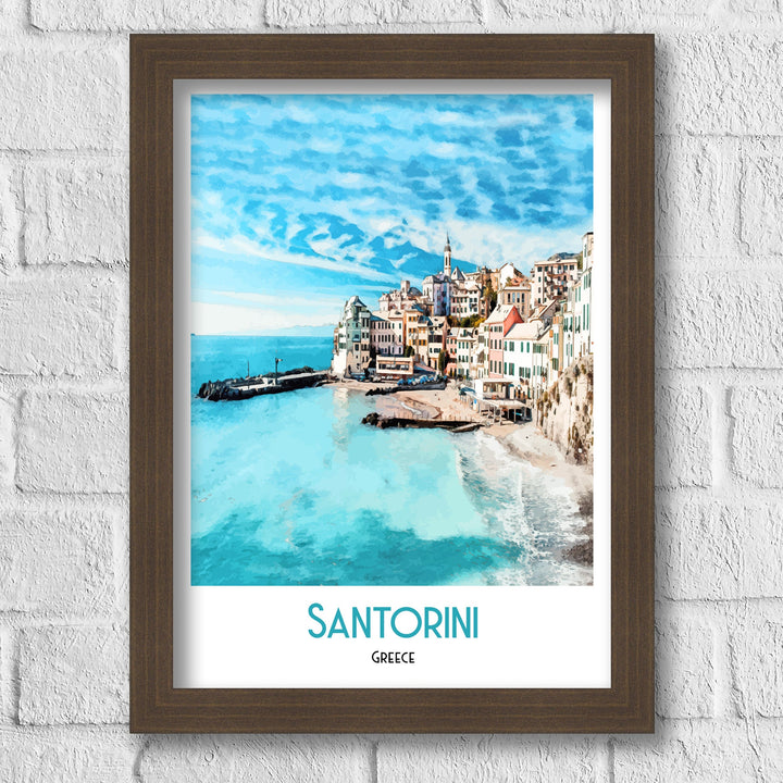 Santorini Travel Print - Greece, Travel Poster, Art Print