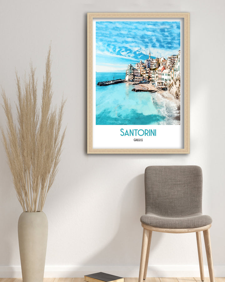 Santorini Travel Print - Greece, Travel Poster, Art Print