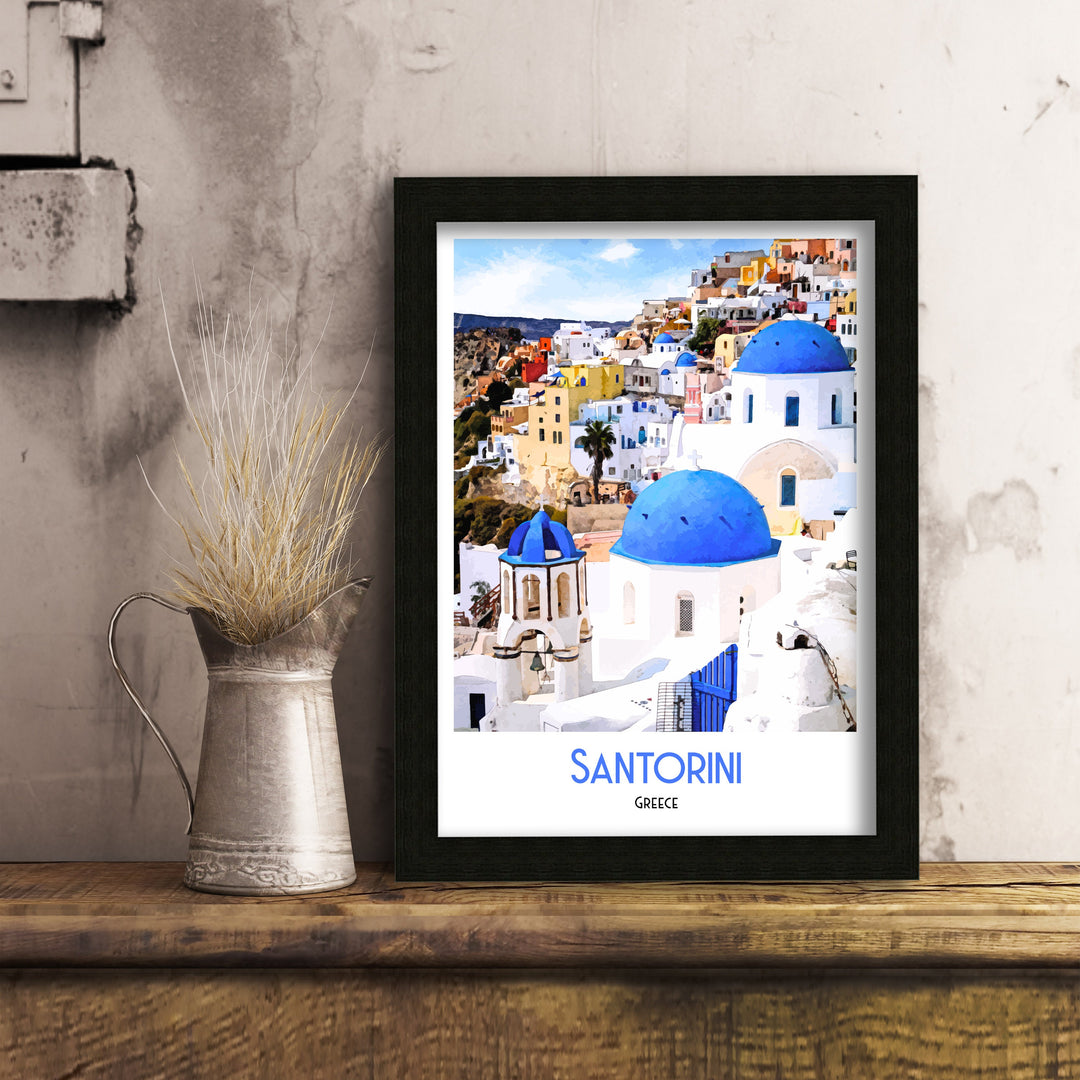 Santorini Travel Print - Greece, Travel Poster, Art Print