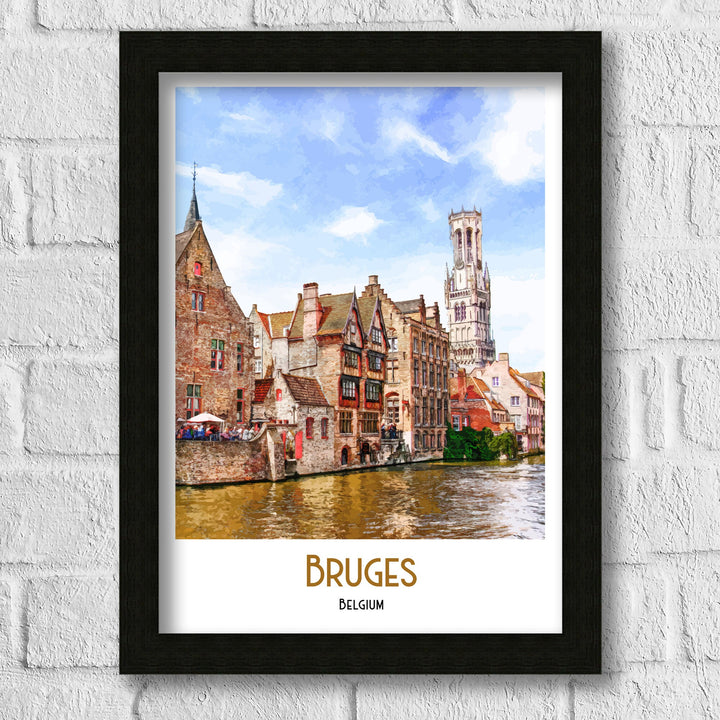 Bruges Travel Print, Belgium, Bruges Poster, Bruges Print, Art Print