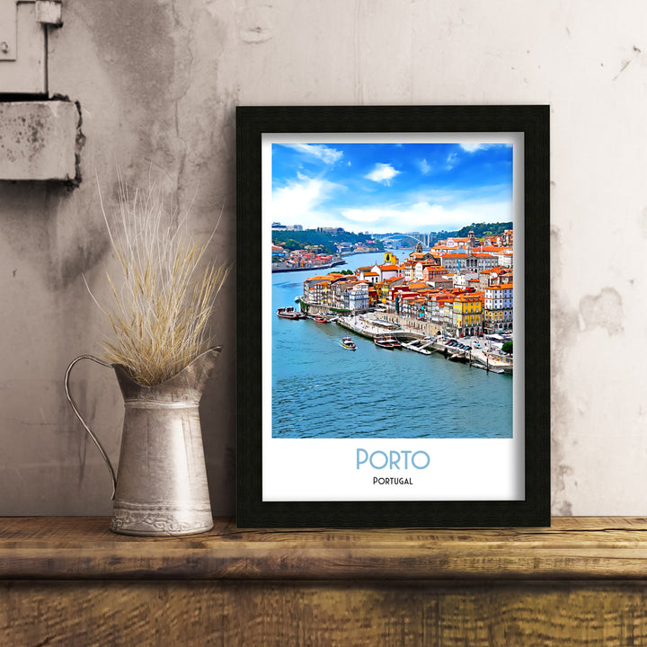 Porto Portugal Travel Poster, Porto Portugal Art, Portuguese Wall Art, Travel Poster Print, Vintage Travel Print, Portugal Print