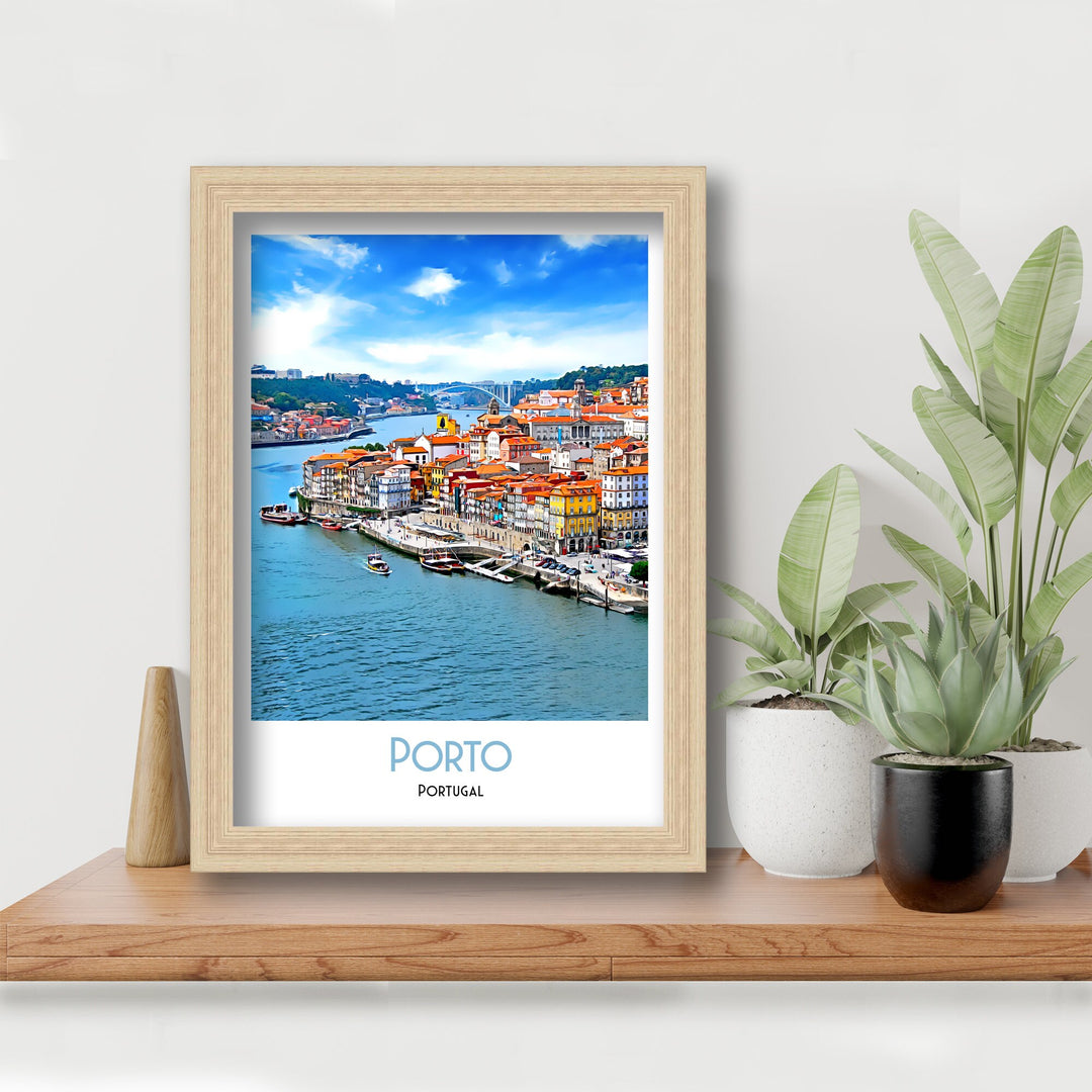 Porto Portugal Travel Poster, Porto Portugal Art, Portuguese Wall Art, Travel Poster Print, Vintage Travel Print, Portugal Print