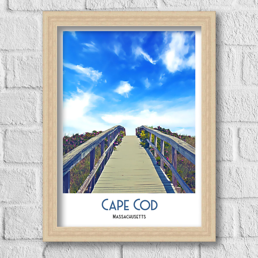 Cape Cod Print, Cape Cod Travel Poster, Cape Cod Art, Cape Cod Wall Art, Travel Poster Print, Vintage Travel Print