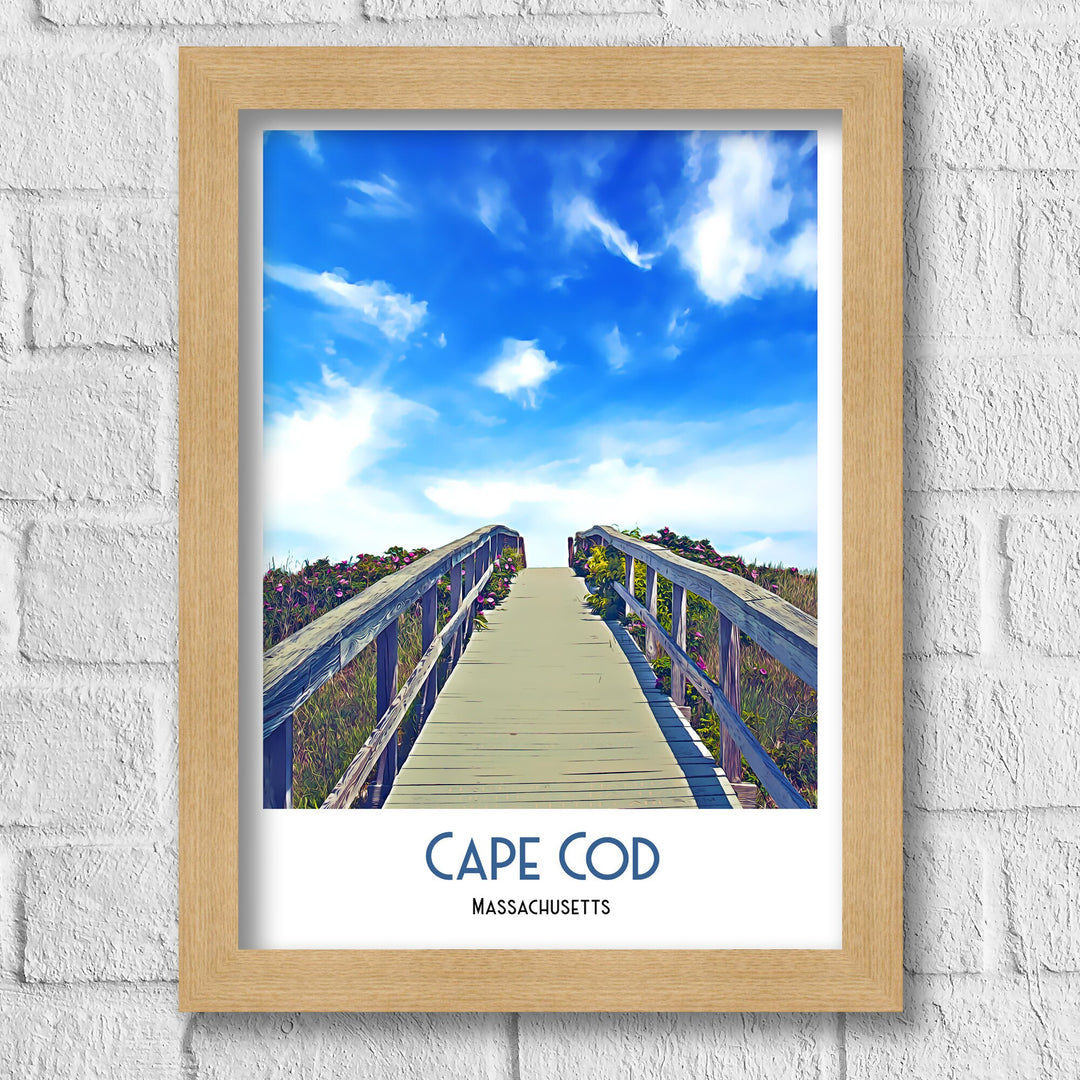 Cape Cod Print, Cape Cod Travel Poster, Cape Cod Art, Cape Cod Wall Art, Travel Poster Print, Vintage Travel Print