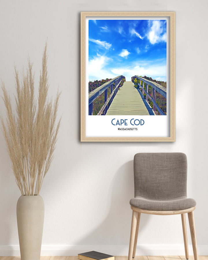 Cape Cod Print, Cape Cod Travel Poster, Cape Cod Art, Cape Cod Wall Art, Travel Poster Print, Vintage Travel Print