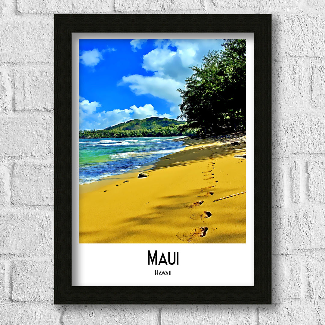 Maui Art Print, Hawaii Travel Poster, Hawaii Art, Hawaii Wall Art, Travel Poster Print, Vintage Travel Print