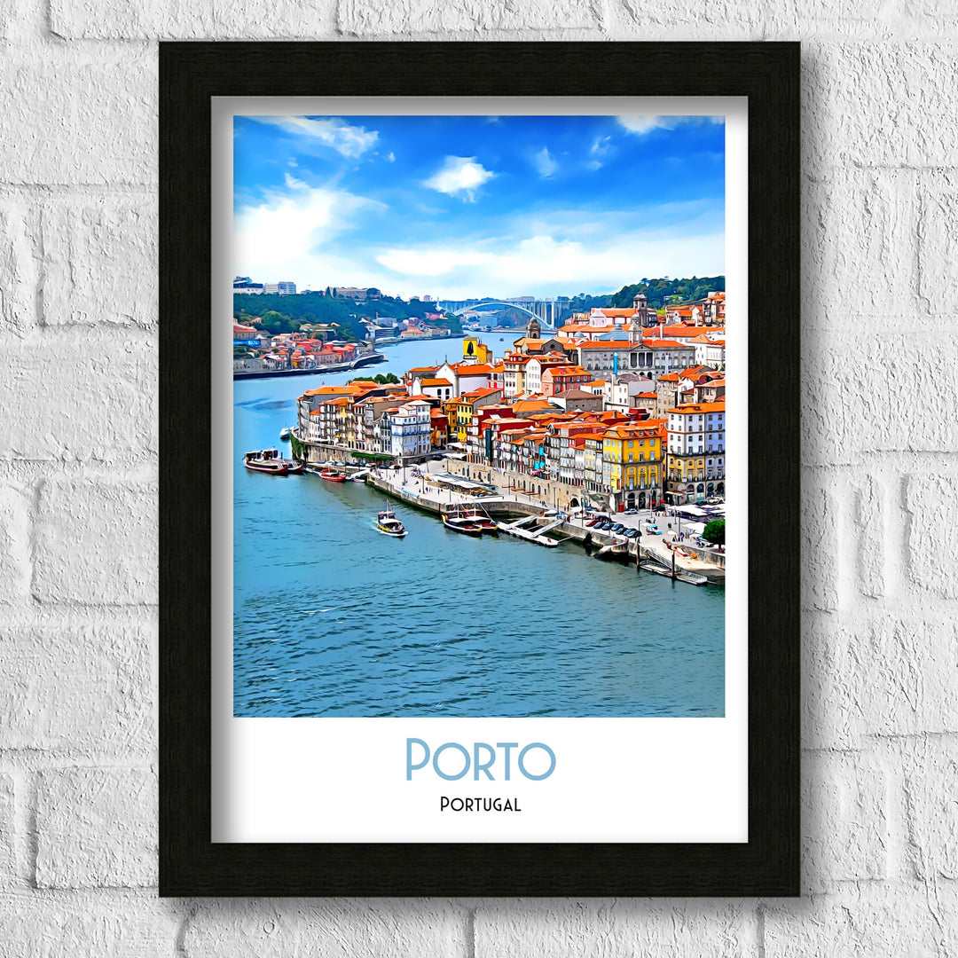 Porto Portugal Travel Poster, Porto Portugal Art, Portuguese Wall Art, Travel Poster Print, Vintage Travel Print, Portugal Print