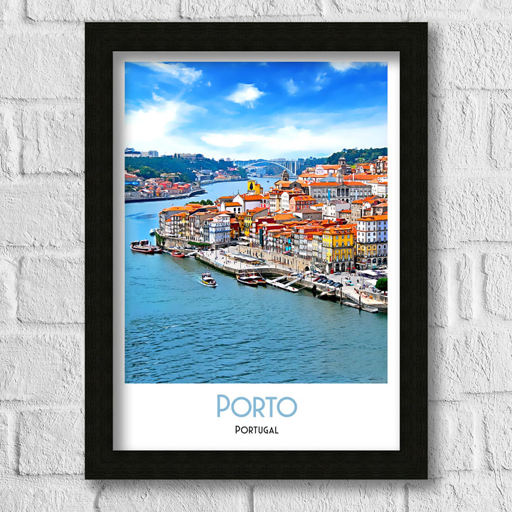 Porto Portugal Travel Poster, Porto Portugal Art, Portuguese Wall Art, Travel Poster Print, Vintage Travel Print, Portugal Print