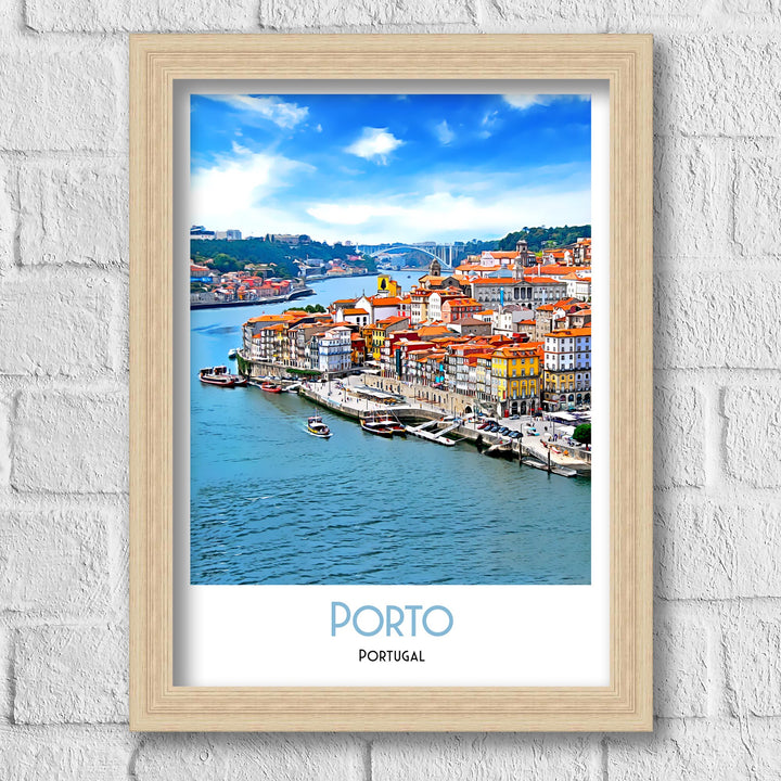 Porto Portugal Travel Poster, Porto Portugal Art, Portuguese Wall Art, Travel Poster Print, Vintage Travel Print, Portugal Print