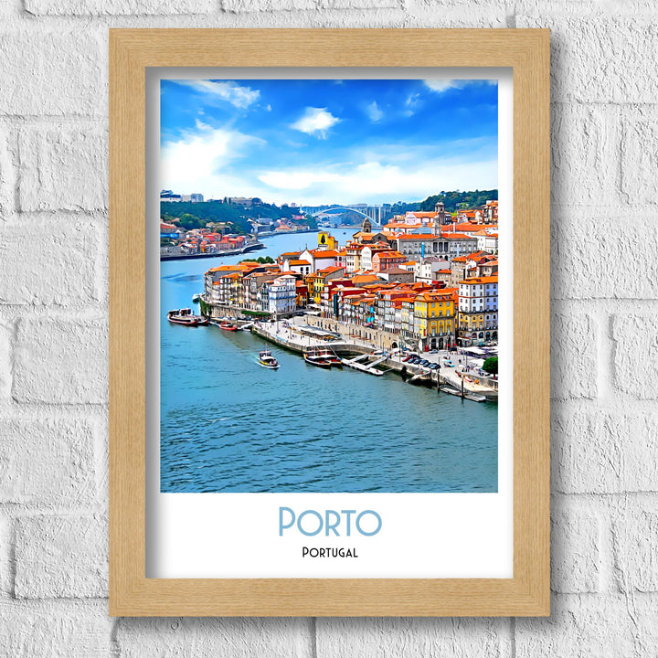 Porto Portugal Travel Poster, Porto Portugal Art, Portuguese Wall Art, Travel Poster Print, Vintage Travel Print, Portugal Print