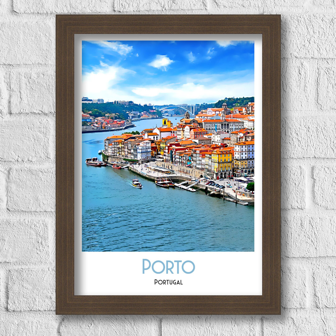 Porto Portugal Travel Poster, Porto Portugal Art, Portuguese Wall Art, Travel Poster Print, Vintage Travel Print, Portugal Print