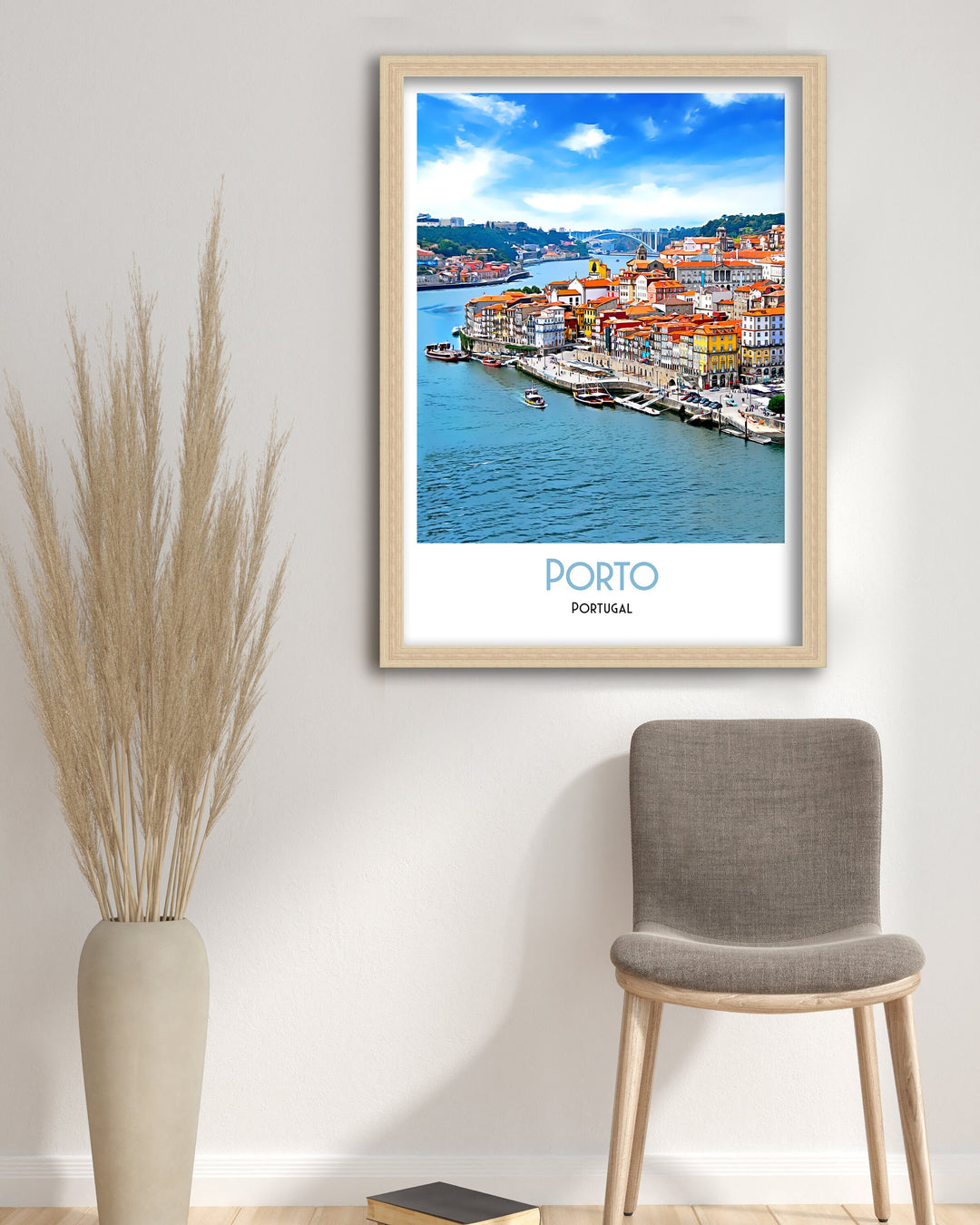 Porto Portugal Travel Poster, Porto Portugal Art, Portuguese Wall Art, Travel Poster Print, Vintage Travel Print, Portugal Print