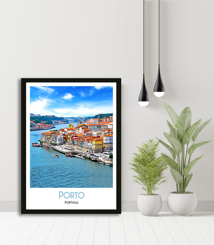 Porto Portugal Travel Poster, Porto Portugal Art, Portuguese Wall Art, Travel Poster Print, Vintage Travel Print, Portugal Print