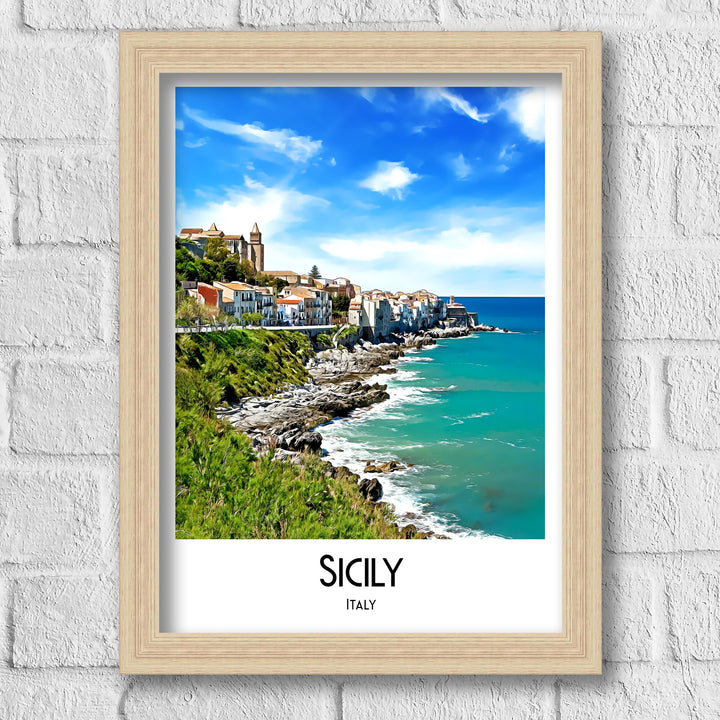 Sicily Print, Sicily Travel Poster, Sicily Art, Sicily Wall Art, Travel Poster Print, Vintage Travel Print, Sicily, Italian Art Print