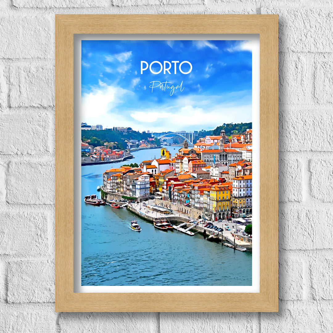 Porto Portugal Travel Poster, Porto Print, Porto Wall Art, Portuguese Home Decor, Porto Gift