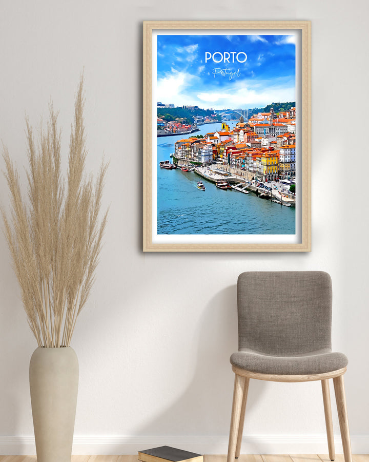 Porto Portugal Travel Poster, Porto Print, Porto Wall Art, Portuguese Home Decor, Porto Gift