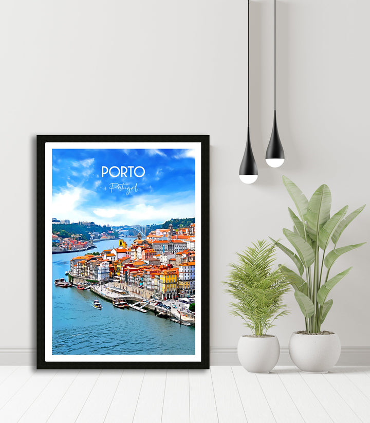 Porto Portugal Travel Poster, Porto Print, Porto Wall Art, Portuguese Home Decor, Porto Gift