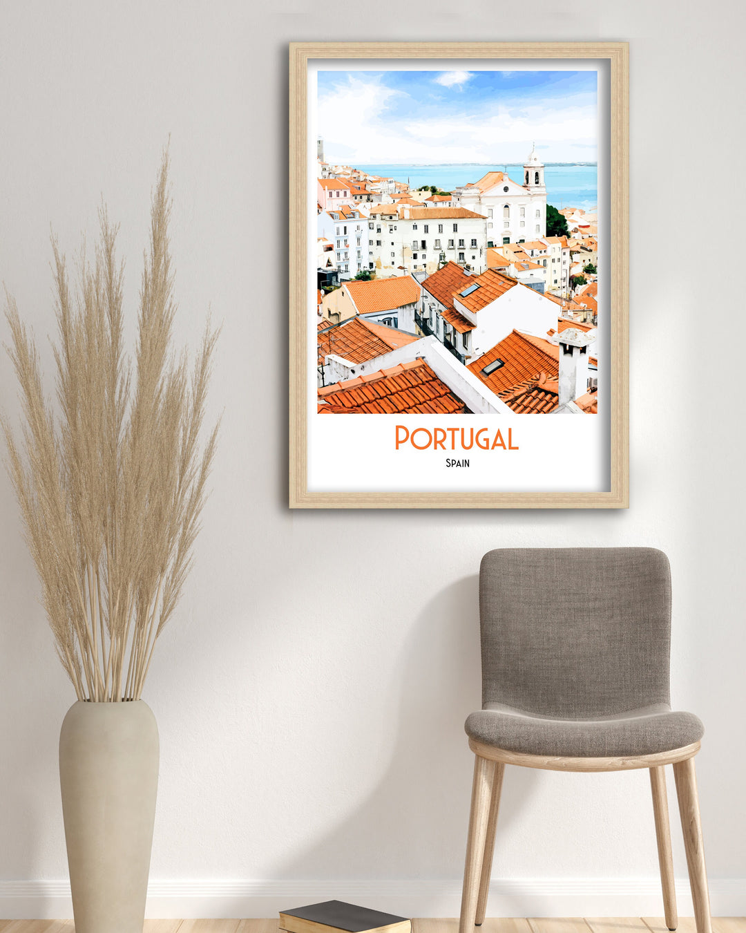 Portugal Spain Print, Portugal Travel Poster, Portugal Art, Portugal Wall Art, Travel Poster Print, Vintage Travel Print, Spanish Art Print