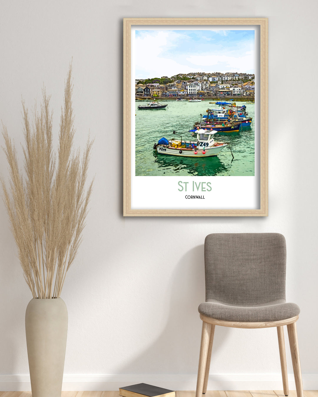 St Ives Art Print, St Ives Travel Poster, St Ives Cornwall Art, St Ives Wall Art, Travel Poster Print, Vintage Travel Print, St Ives