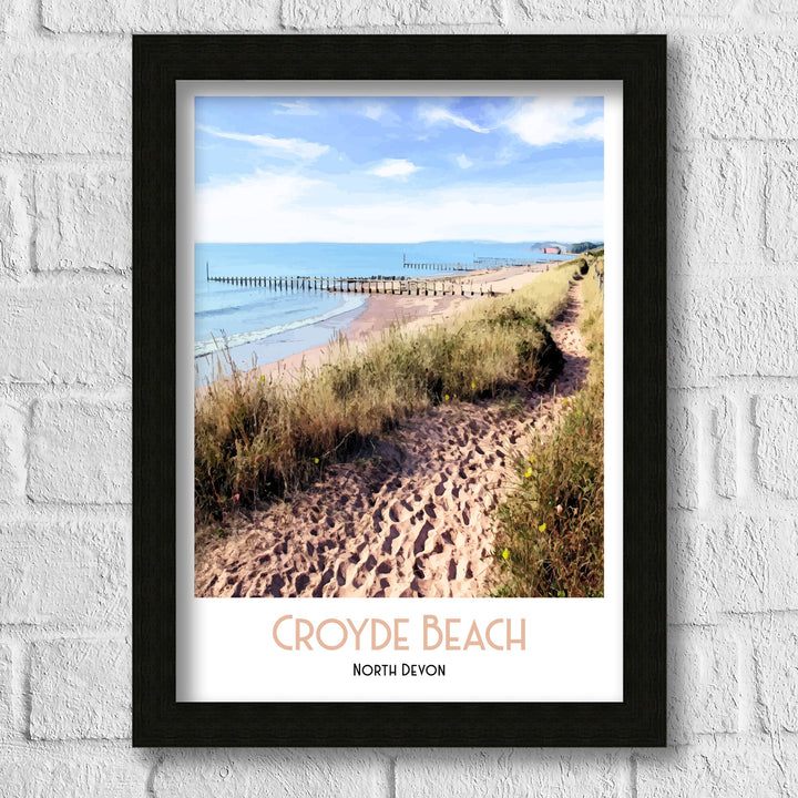 Croyde Art Print, Croyde Travel Poster, Croyde North Devon Art, Croyde Wall Art, Travel Poster Print, Vintage Travel Print, Devon