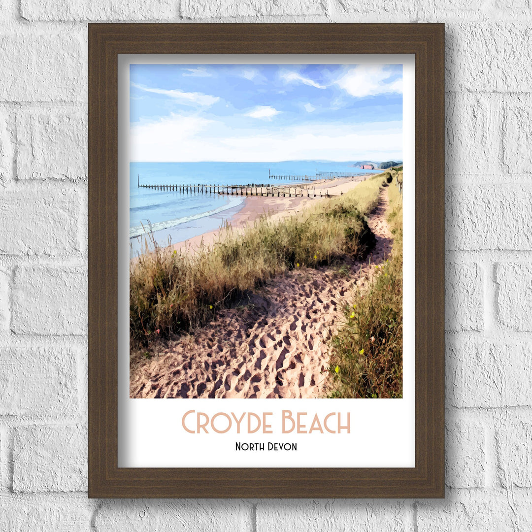 Croyde Art Print, Croyde Travel Poster, Croyde North Devon Art, Croyde Wall Art, Travel Poster Print, Vintage Travel Print, Devon